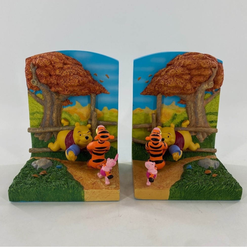 Beautiful ceramic bookends - Winnie the Pooh - vintage 3D bookends - set of two